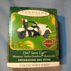 2001 Hallmark Mini Ornament Harley-Davidson -1947 Police Servi-Car Motorcycle,#3